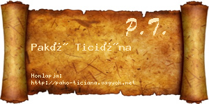 Pakó Ticiána névjegykártya